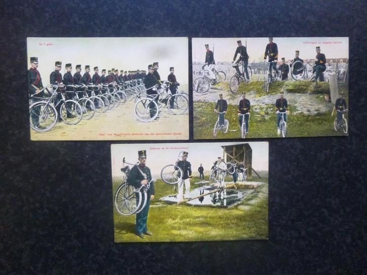 Militair nederland Serie wielrijders 3 stuks Tulpkaart     B, Verzamelen, Ansichtkaarten | Themakaarten, Voor 1920, Overige thema's