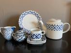 Blauw/wit Fairtrade servies handmade Thailand, Huis en Inrichting, Keuken | Servies, Ophalen of Verzenden, Zo goed als nieuw, Overige stijlen