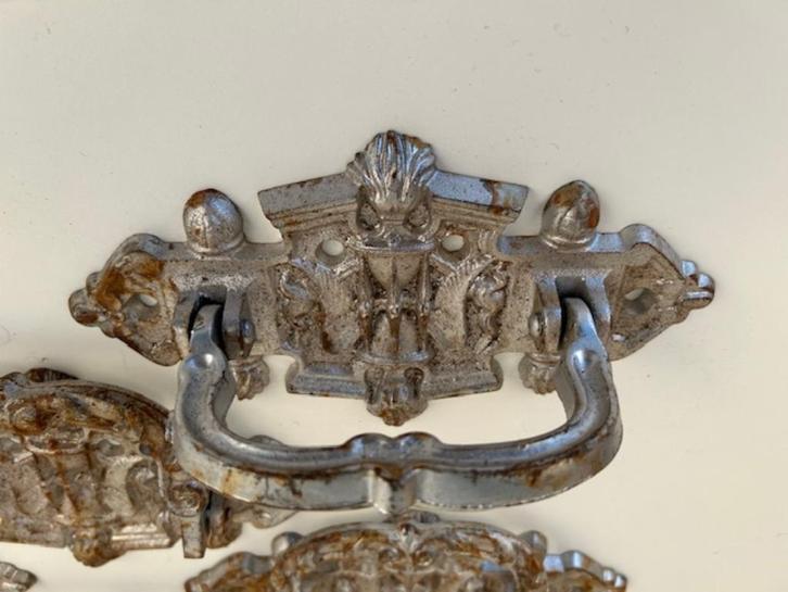 antiek Franse gietijzeren handvatten, Antiek en Kunst, Curiosa en Brocante, Ophalen of Verzenden