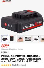 FERM AX-Power 20V 2.0Ah Accu - Nieuw, Ophalen of Verzenden, Zo goed als nieuw