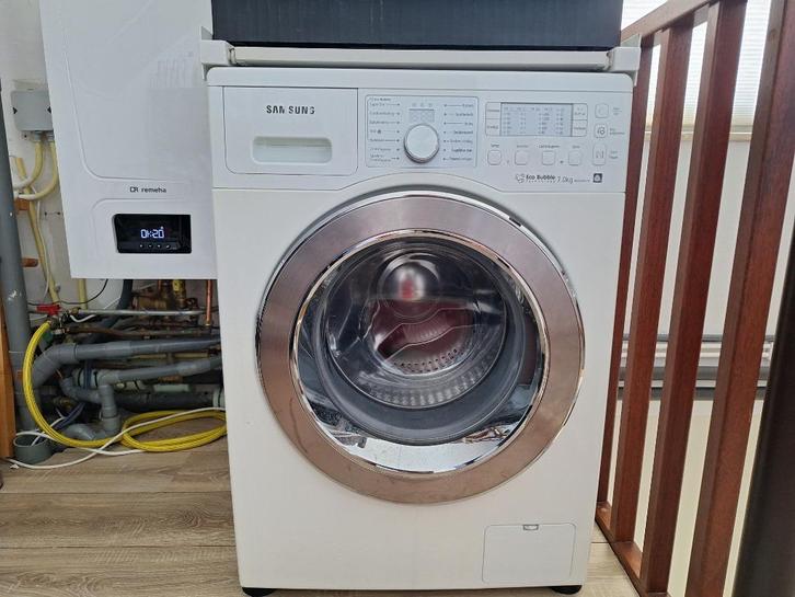 Samsung wasmachine ecobubble, Witgoed en Apparatuur, Wasmachines, Gebruikt, Voorlader, 6 tot 8 kg, 85 tot 90 cm, 1200 tot 1600 toeren
