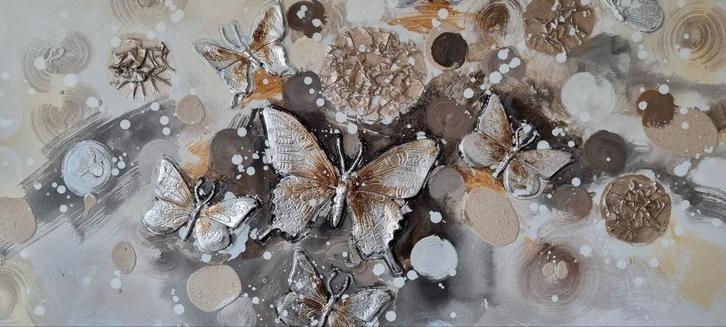 Schilderij met vlinders - Mooie wanddecoratie, Huis en Inrichting, Woonaccessoires | Schilderijen, Tekeningen en Foto's, Zo goed als nieuw