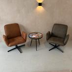 Fauteuil Lugo, Groen & Cognac uit voorraad leverbaar, Stof, Minder dan 75 cm, Nieuw, Ophalen of Verzenden