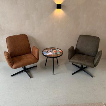 Fauteuil Lugo, Groen & Cognac uit voorraad leverbaar beschikbaar voor biedingen