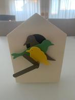 Klok crème met vogeltjes, Ophalen of Verzenden, Zo goed als nieuw, Wandklok