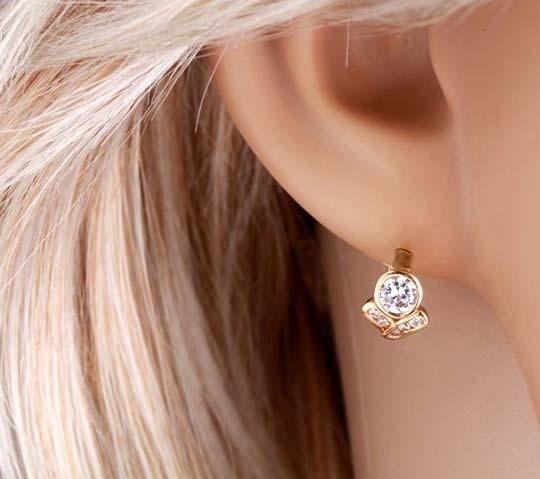 Oorbellen goud 18k creolen - oorringen met zirkonia, Overige materialen, Hangers, Nieuw, Ophalen of Verzenden