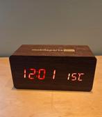 Houten Wekker met temperatuurfunctie, Ophalen of Verzenden, Zo goed als nieuw, Digitaal