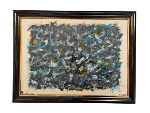 Theo Wolvecamp abstracte compositie (1925-1992), Antiek en Kunst, Kunst | Schilderijen | Abstract, Ophalen of Verzenden
