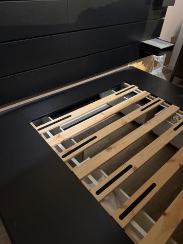 IKEA NORDLI Bed 180x200 met Lades & Hoofdbord - Zwart - afbeelding 4