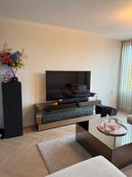 Luxe salontafel & TV Meubel met sfeerhaard, Huis en Inrichting, Ophalen, Gebruikt, Glas, Minder dan 100 cm