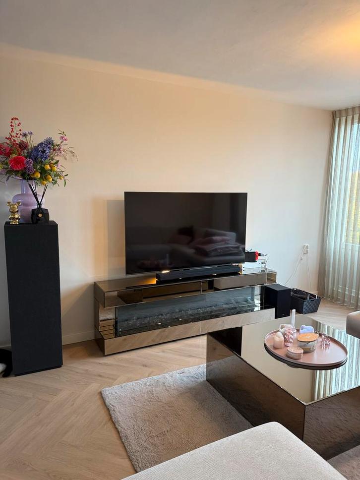 Luxe salontafel & TV Meubel met sfeerhaard, Huis en Inrichting, Kasten | Televisiemeubels, Gebruikt, Minder dan 100 cm, 25 tot 50 cm