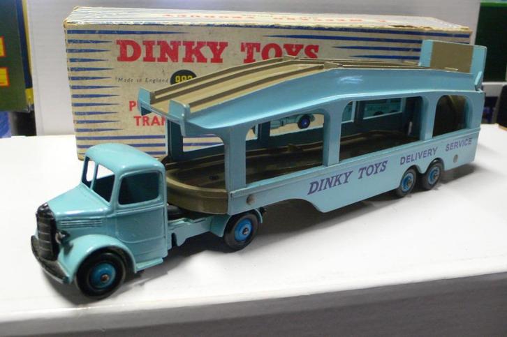 bedford pullmore cartranporter plus ramp #982-dinky toys1/43, Hobby en Vrije tijd, Modelauto's | 1:43, Zo goed als nieuw, Bus of Vrachtwagen