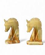 Vintage Onyx Marmeren Boekensteunen Paardenhoofd, Antiek en Kunst, Ophalen of Verzenden