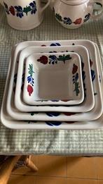 Boerenbont vierkant schalen set, Ophalen of Verzenden, Aardewerk, Boerenbont, Schaal of Schalen