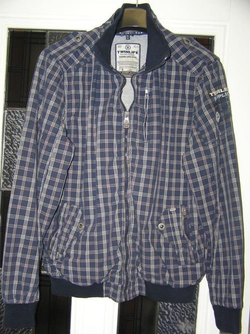 Tussenjas heren Twinlife - maat M donkerblauw geruit - nieuw, Kleding | Heren, Jassen | Zomer, Nieuw, Maat 48/50 (M), Blauw, Ophalen of Verzenden