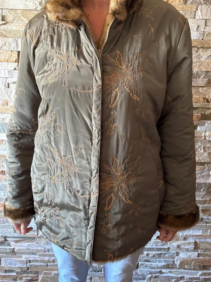 Nerts Mink bontjas 2 kanten draagbaar, Kleding | Dames, Jassen | Winter, Zo goed als nieuw, Maat 46/48 (XL) of groter, Bruin, Ophalen of Verzenden