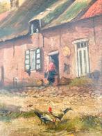 Antieke mooi schilderij doek, Ophalen of Verzenden