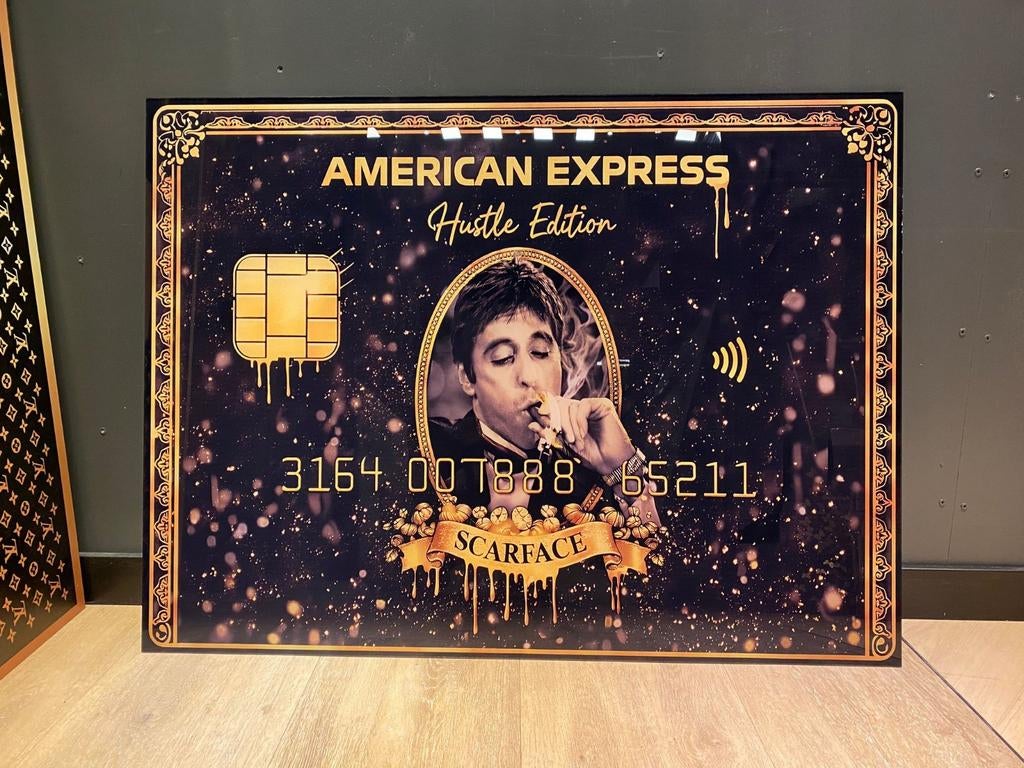 Scarface American Express Schilderij 90x67cm, Ophalen of Verzenden, Nieuw