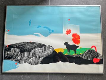 Geert Mols - Invaders - schilderij zeefdruk geit 1970 beschikbaar voor biedingen