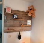 Houten wandrek met plankjes en haken, Ophalen, Gebruikt