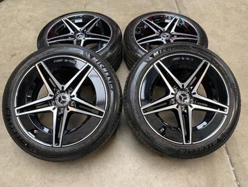 18 inch originele AMG velgen + zomerbanden Mercedes C klasse beschikbaar voor biedingen