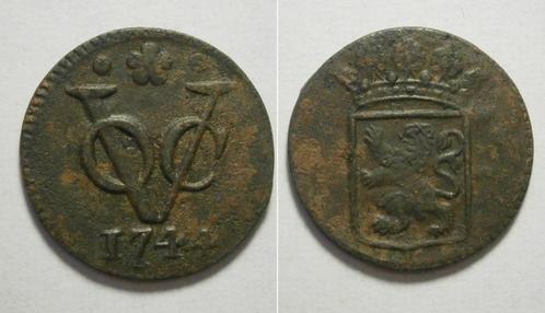 Holland VOC Duit 1744, Postzegels en Munten, Munten | Nederland, Losse munt, 1 cent, Vóór koninkrijk, Ophalen of Verzenden