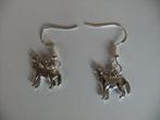 925 sterling zilveren oorbellen met wolven hangers, Ophalen of Verzenden, Nieuw, Zilver, Zilver