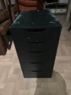 Ikea Alex Ladekast - Zwart (Gebruikt), Ophalen, Gebruikt, 5 laden of meer, Minder dan 100 cm