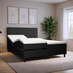 OP=OP Elektrische boxspring Basic 180 x 200 Skai Zwart, Ophalen of Verzenden, 180 cm, 210 cm, Zwart