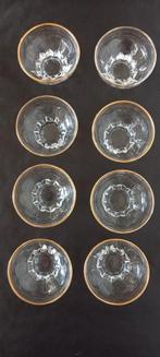 Glazen bowl / dessert schaaltjes met gouden decoratie, Antiek en Kunst, Antiek | Glas en Kristal, Ophalen of Verzenden