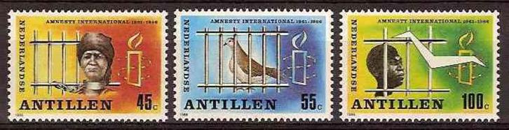 Nederlandse Antillen 843/5 postfris Amnesty 1986, Postzegels en Munten, Postzegels | Nederlandse Antillen en Aruba, Postfris, Verzenden