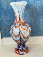 Carlo moretti vaas blauw wit orange, Ophalen of Verzenden
