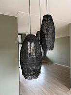 Hanglampen set van 3 - Staaldraad zwart, Huis en Inrichting, Ophalen of Verzenden, Gebruikt, Metaal