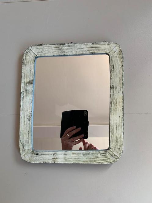 Unieke metalen spiegel, Art Sensation, 30,5x26,5cm, Huis en Inrichting, Woonaccessoires | Spiegels, Minder dan 50 cm, Minder dan 100 cm