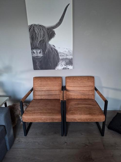 Fauteuil 2x camel kleur z.g.a.n., Huis en Inrichting, Stoelen, Zo goed als nieuw, Twee, Stof, Ophalen
