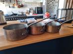 3x vintage copper pots, Gebruikt, Ophalen of Verzenden