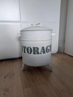 Vintage metalen opbergvat, Ophalen, Zo goed als nieuw