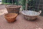 Vintage rieten manden en  dienbladen groot en klein, Ophalen of Verzenden, Gebruikt, Rond, Overige materialen