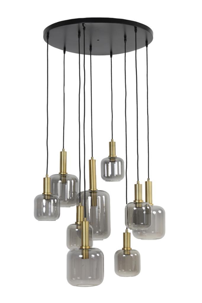 NIEUWE! plafondplaat incl.pendels 9-lichts (d83,5cm), Huis en Inrichting, Lampen | Hanglampen, Nieuw, 75 cm of meer, Metaal, Ophalen