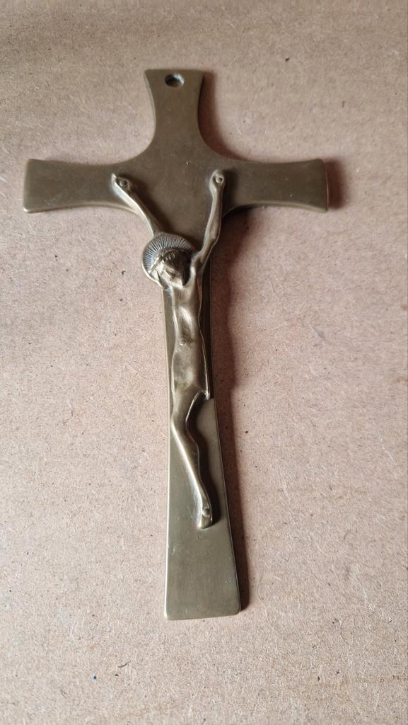 Antiek Italiaans Bronzen Kruisbeeld, Antiek en Kunst, Antiek | Religie, Ophalen of Verzenden