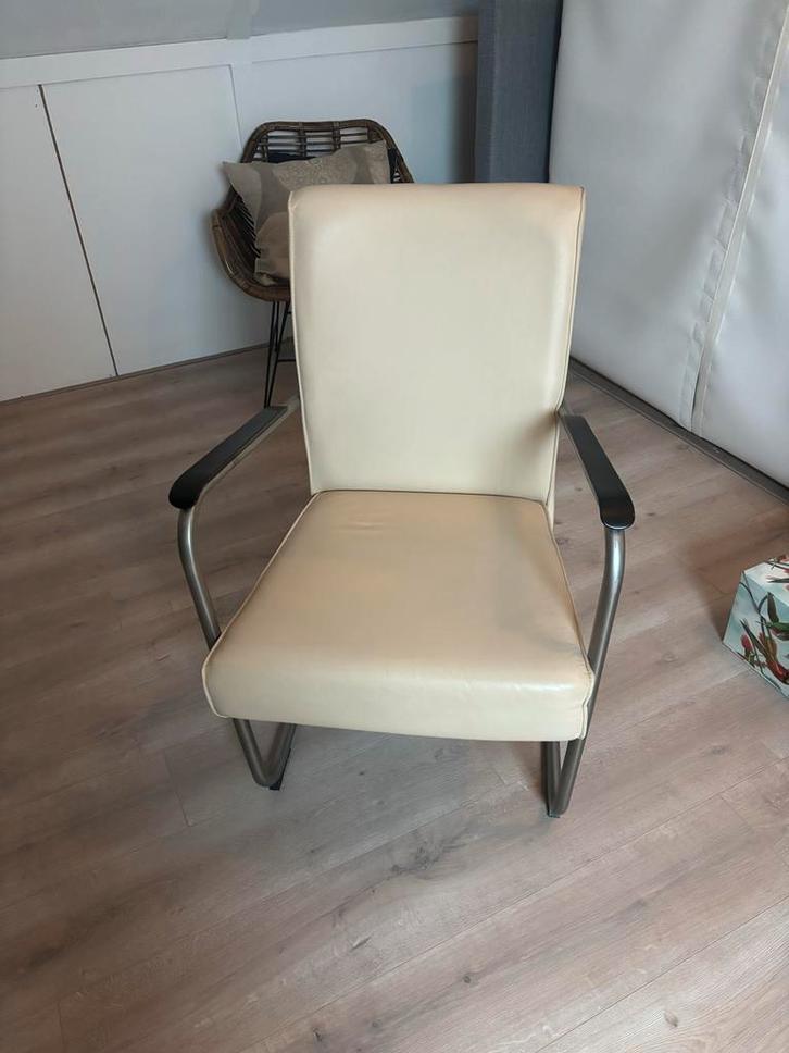 Topform Stoel Wit Leder, Antiek en Kunst, Antiek | Meubels | Stoelen en Banken, Ophalen of Verzenden