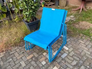 Lounge tuinstoelen, blauw beschikbaar voor biedingen