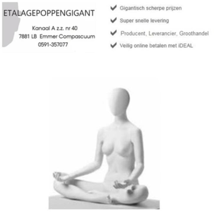 Etalagepop /Mannequin m. Egg Hoofd, in Yoga/Pilatus Houding, Sport en Fitness, Yoga en Pilates, Nieuw, Overig, Ophalen of Verzenden