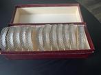 set 12 vintage kristallen glazen onderzetters, Ophalen of Verzenden, Gebruikt, Overig