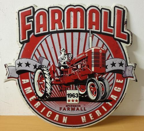 Farmall  Mc Cormick tractor relief reclamebord van metaal, Verzamelen, Merken en Reclamevoorwerpen, Nieuw, Reclamebord, Ophalen of Verzenden