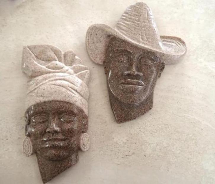 Creoolse Folk Art: prachtige wanddecoraties, man en vrouw, Antiek en Kunst, Kunst | Niet-Westerse kunst, Verzenden