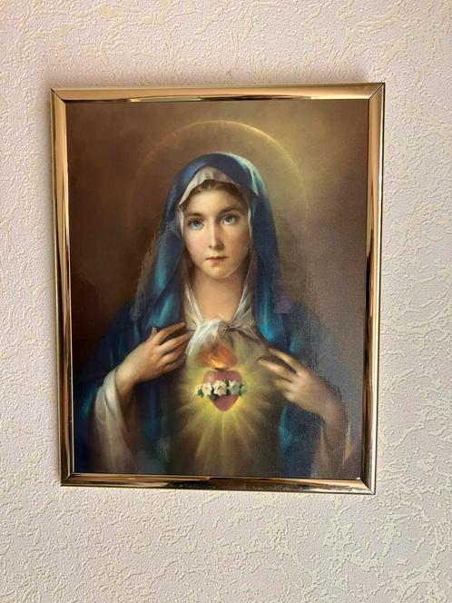 Grote prent Maria 👼 in goudkleurige lijst 🖼️, Huis en Inrichting, Woonaccessoires | Schilderijen, Tekeningen en Foto's, Nieuw