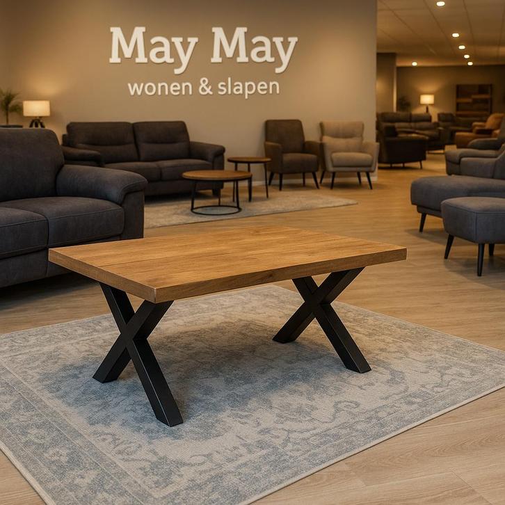 Salontafel rechthoekig 110 mangohout Direct/Leverbaar E-7257, Huis en Inrichting, Tafels | Salontafels, Nieuw, Minder dan 50 cm