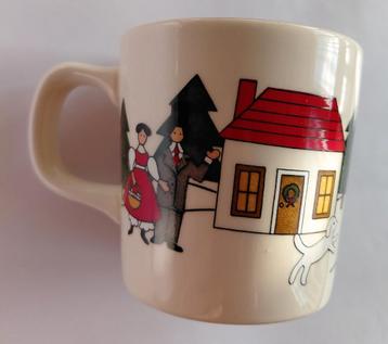 Jaren 80 Masons kerstkopje Christmas Village  beschikbaar voor biedingen