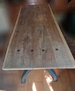 unieke eettafel industrieel, handgemaakt, eiken/ gietijzer, Huis en Inrichting, Tafels | Eettafels, Ophalen, Gebruikt, 50 tot 100 cm